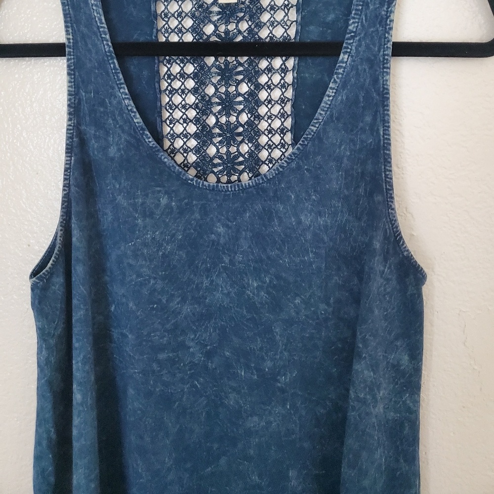 Staring At Stars Blue Acid Wash Tank - Picture 2 of 7